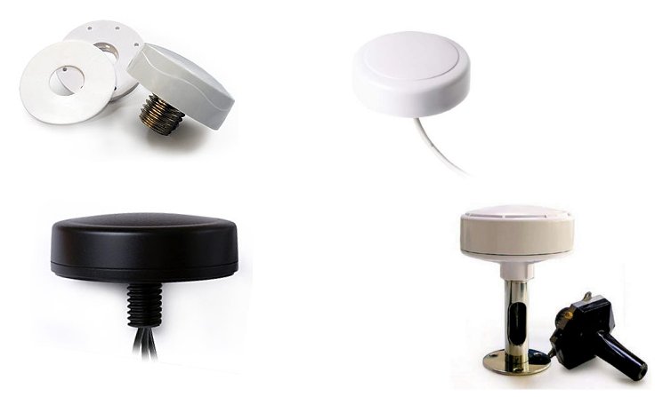 Verschiedene GPS und Kombi- Antennen für professionellen Anwendungen